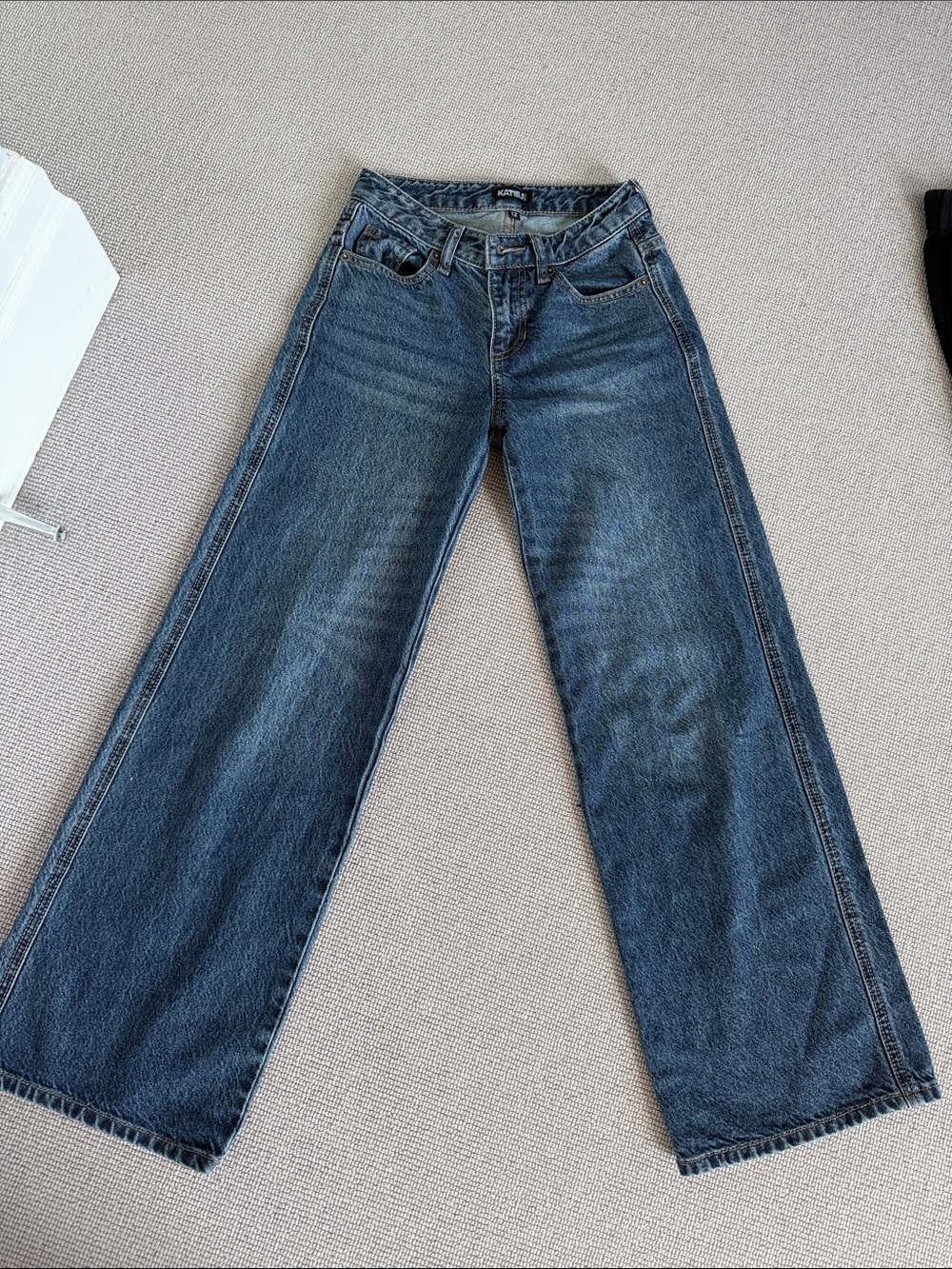 Katie J NYC Wide Leg Kids Jeans in Dark Blue Denim